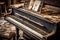 aged and worn piano keys on a vintage grand piano