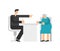 Ageism - Boss fires grandmother. boss shows grandma to exit