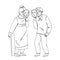 Ageism Of Elderly Man And Woman Couple Vector