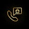 Agency, call center, home gold icon. Vector illustration of golden particle background. Real estate concept vector