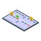 Agenda finance strategy icon isometric . Media impact