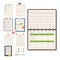 Agenda list vector business paper clipboard in flat style self-adhesive checklist notes schedule calendar planner