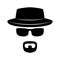 Agent icon. Spy sunglasses. Hat and glasses.