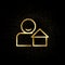 Agent, property, real estate gold icon. Vector illustration of golden particle background. Real estate concept vector