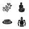 Ages, history, museum and other web icon in black style. helmet, metal, Middle icons in set collection.