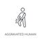 aggravated human linear icon. Modern outline aggravated human lo