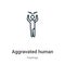 Aggravated human outline vector icon. Thin line black aggravated human icon, flat vector simple element illustration from editable