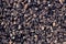 Aggregate of dark coarse gray stones crushed at a stone pit - gravel pattern