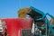 The aggregate for the extraction of silage from the pit loads small-cut food