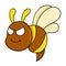 Aggressive bee is flying fast, doodle icon image kawaii