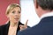 Aggressive Businesswoman Shouting At Male Colleague