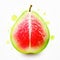 Aggressive Digital Illustration Of Guava In Algorithmic Art Style