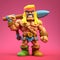 Aggressive Digital Illustration Of Playful Barbarian Toy