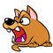 Aggressive dog mouth angry cartoon illustration