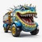 Aggressive Dragon Bus Png In John Wilhelm Style - Uhd Digital Illustration