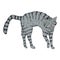 Aggressive Gray Striped Cat