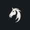 Aggressive Horse Head Logo: Simple, Elegant Design With Dragon Art