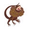 Aggressive lizard cartoon icon