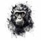 Aggressive Monkey in Neo-Traditional Style on White Background. Perfect for Posters and Web.