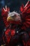 aggressive red and black digital eagle. ai generative