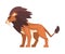 Aggressive Roaring Powerful Lion, Mammal Jungle Animal Character, Side View Cartoon Vector Illustration