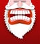 Aggressive Santa Claus shouts. Unhappy Santa