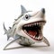 Aggressive Shark Figurine: 3d Digital Illustration With Xbox 360 Graphics