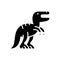 Aggressive strategy, dino black icon concept. Aggressive strategy, dino flat vector symbol, sign, illustration.