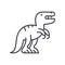 Aggressive strategy, dino black icon concept. Aggressive strategy, dino flat vector symbol, sign, illustration.