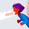 Aggressive woman psychological abuser vector illustration, scream and shout quarrel with violent clenched fists, domestic violence