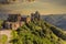 Aggstein Castle ruins at sunse time. Wachau Valley of Danube River, Austria