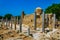 Agia Kyriaki Chrysopolitissa church surrounded with ruins of an ancient church, Paphos, Cyprus
