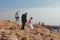 Agia Napa, Cyprus - Oct 26, 2019: Newlyweds follow in photo session on `Love Bridge`