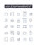 Agile management line icons collection. Lean leadership, Dynamic planning, Adaptive strategy, Proactive approach