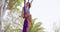Agile supple gymnast performing an acrobatic dance