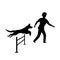 Agility dog training silhouette