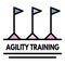 Agility training logo, outline style