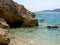 Agiofili beach at Vasiliki village, Lefkada, Greece. Beautiful turquiose sea water.