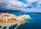 Agios Nikolaos aerial panoramic view, Crete island, Greece