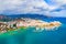 Agios Nikolaos aerial panoramic view, Crete island, Greece