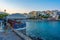 Agios Nikolaos, Greece, August 19, 2022: Sunset view of Paralia