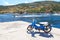 Agios Nikolaos Port Zakynthos island in the summer, with clear b