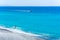 Agios Pavlos beach with Saint Paul church, a very old Byzantine church that was built at the place Selouda, Greece.