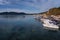 Agios Sostis, Zakynthos Island, Greece â€“ September 24, 2017: Boats in Laganas harbor on a summer cloudy day.