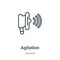 Agitation outline vector icon. Thin line black agitation icon, flat vector simple element illustration from editable general