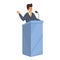 Agitation speech icon, cartoon style