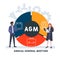 AGM - Annual General Meeting  acronym, business concept.