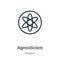 Agnosticism outline vector icon. Thin line black agnosticism icon, flat vector simple element illustration from editable religion