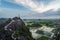 Agoda temple view from Hang Mua viewpoint at Tam Coc, Vietnam.