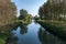 Agogna river with bridge, Ceretto Lomellina (Italy)